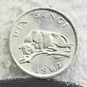 Circulated 1967 Congo Banque Nationale du Congo 10s Dix Sengi Coin!!